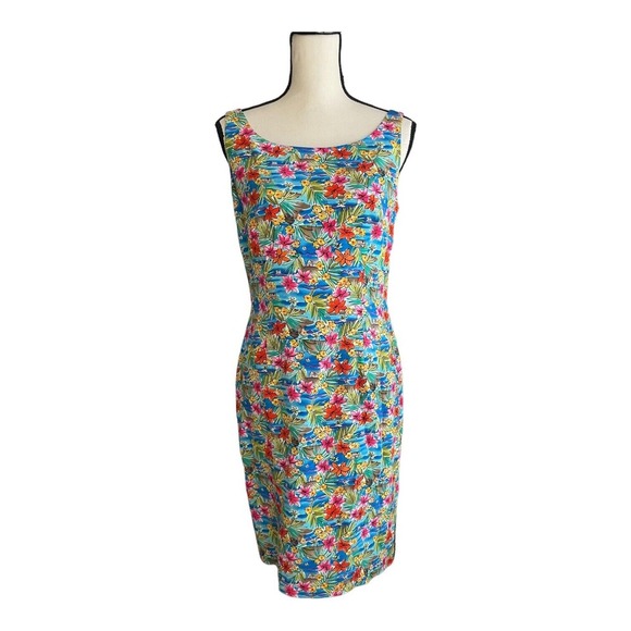 Maggy London Dresses & Skirts - Maggy London Sheath Dress Women's Size 6 100% Silk Floral Sleeveless